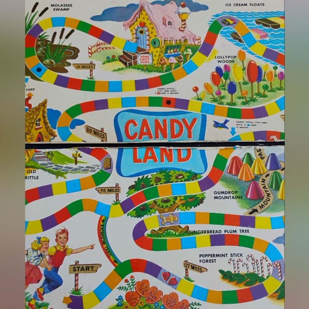🍭 CANDYLAND VINTAGE Board ONLY Game Vintage Milton Bradley